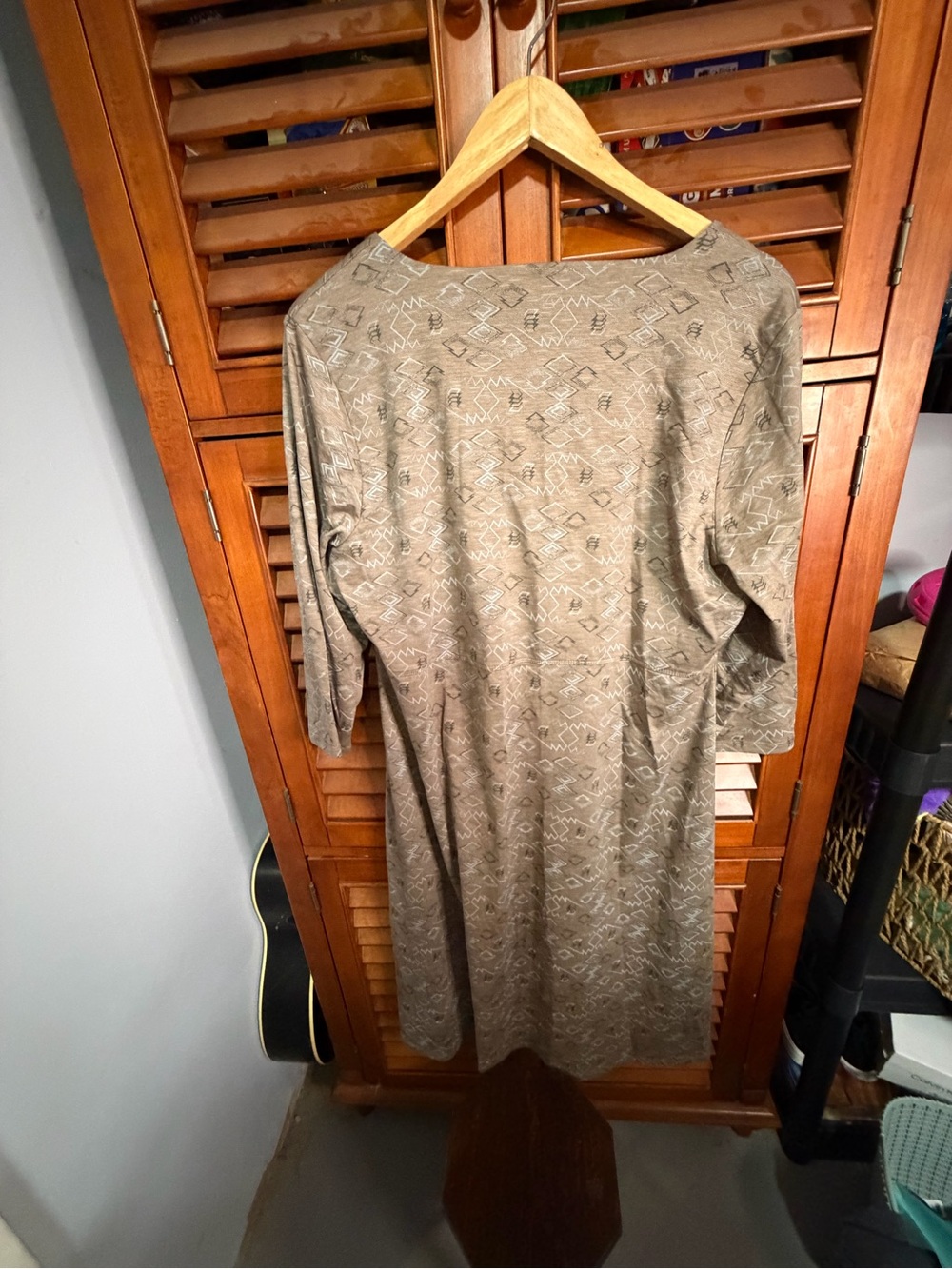Toad&Co Taupe Geometric Long-Sleeve Midi Dress - Picture 5 of 6
